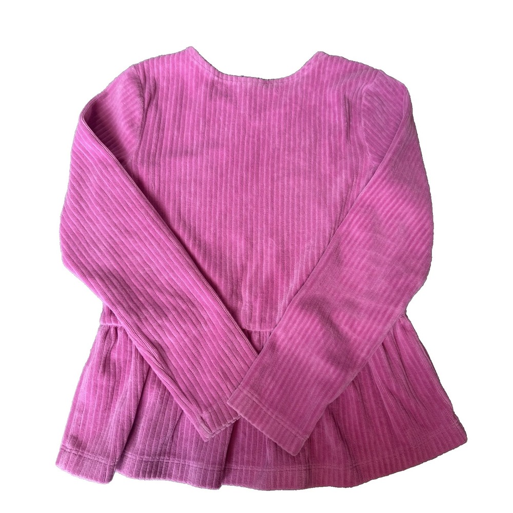 Hanna Andersson Girls Pink Peplum Long Sleeve Ribbed Soft Shirt Sz 8‎ Darling! - Picture 2 of 4